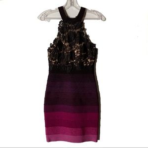 Purple/Black/Ombré Cocktail Bodycon Dress